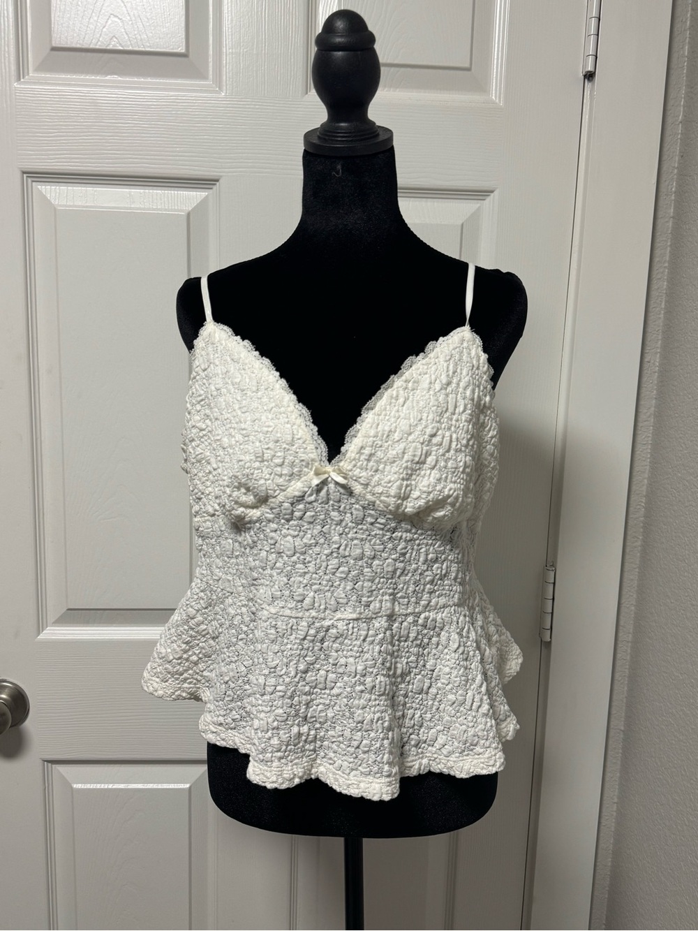 White lace cami top